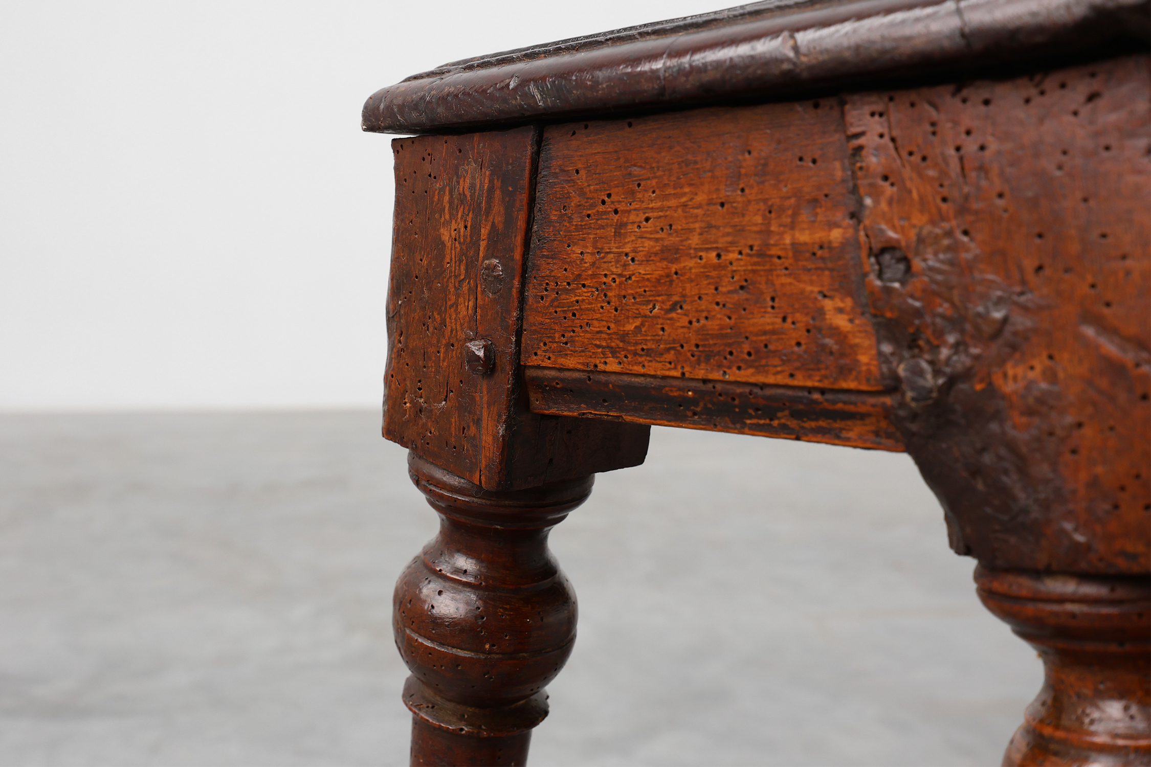 Antique English oak farmhouse bench, UK ca. 1850thumbnail